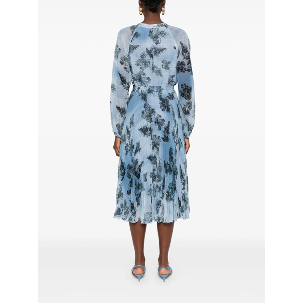 Ermanno Scervino Bloemenprint Midi Jurk Blue Dames
