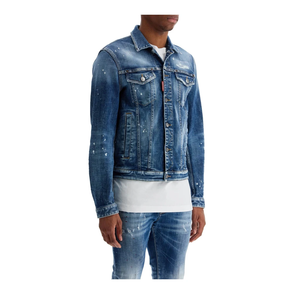 Dsquared2 Vintage Navy Denim Jacket Blue Heren