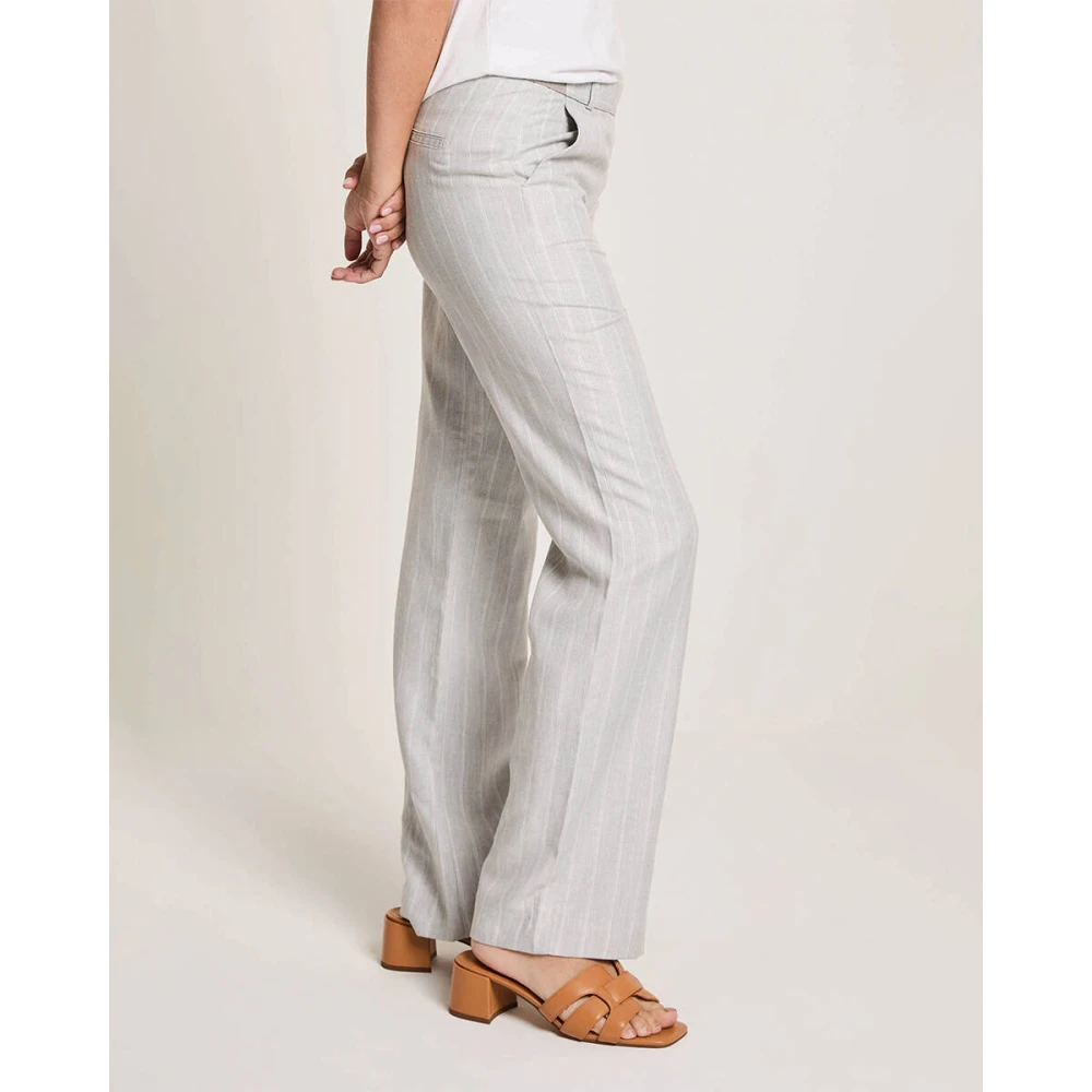 Parami Luxe Pinstripes Elastische Shorts Gray Dames