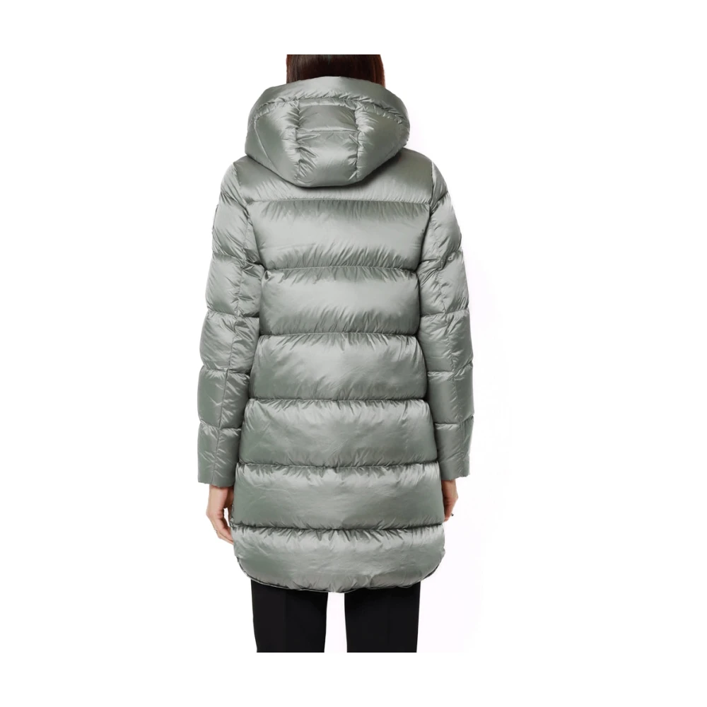 BomBoogie Lange Winterjas met Omslagkraag Green Dames