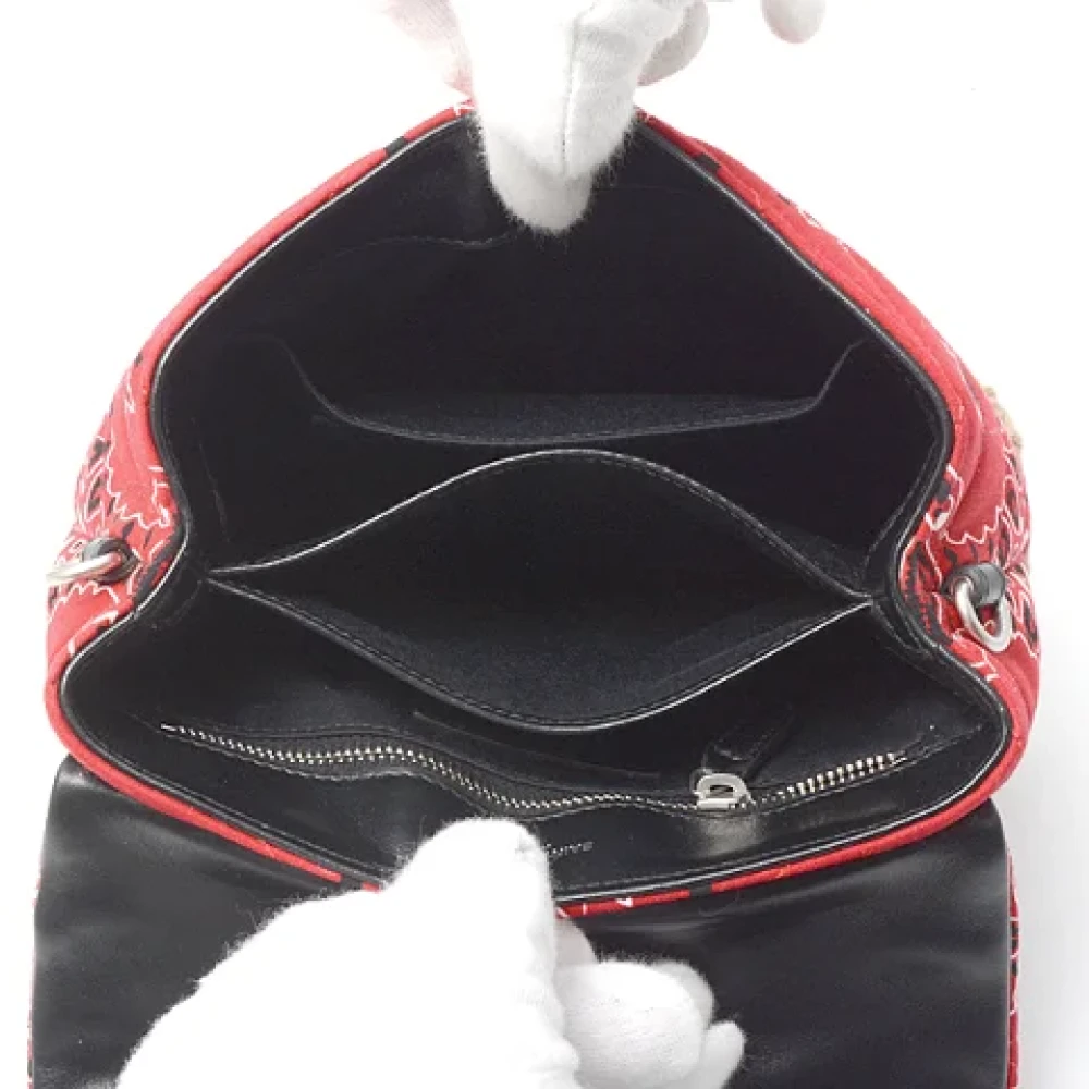 Yves Saint Laurent Vintage Pre-owned Canvas shoulder-bags Red Dames
