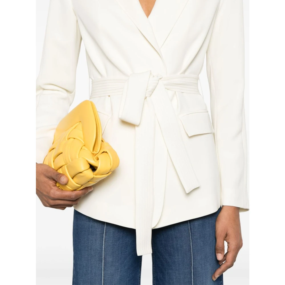Twinset Witte Jas met Schoudervullingen White Dames