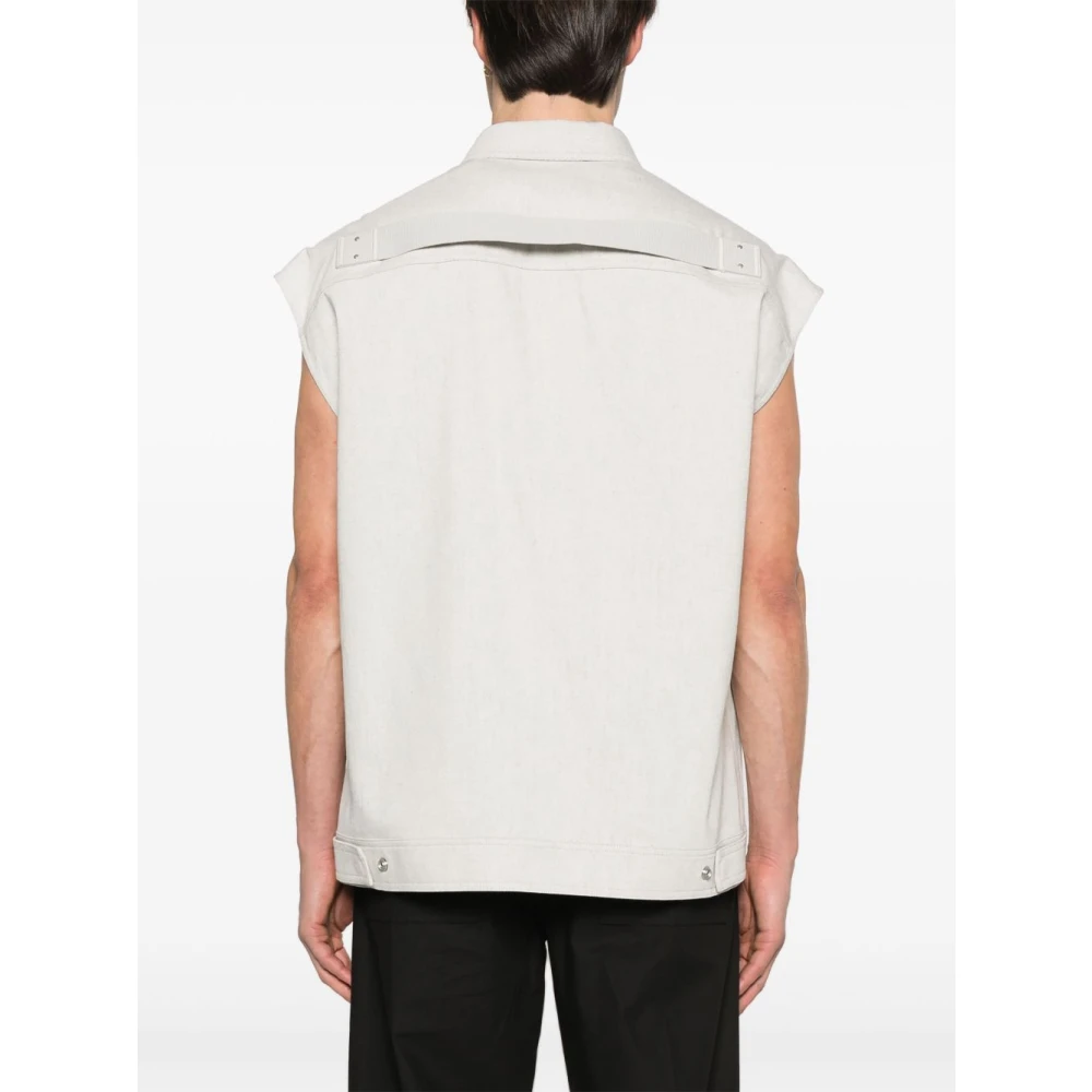 Rick Owens Mouwloze Jas met Zakken Beige Heren
