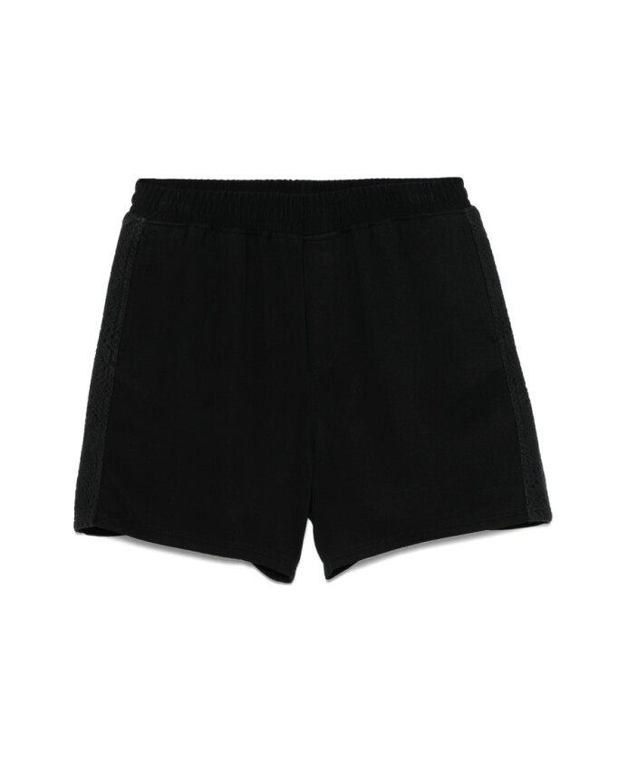 black-elasticated-waistband-shorts-with-pockets
