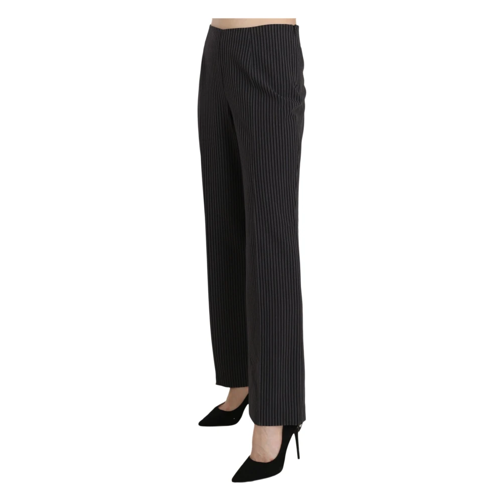 Bencivenga Elegante Gestreepte Straight Fit Broek Black Dames