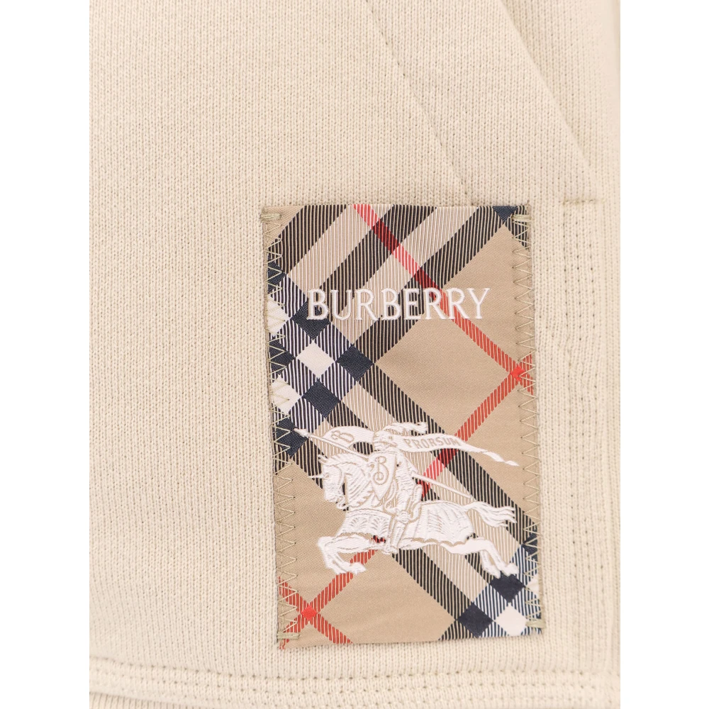 Burberry Katoenen Hoodie met Kangoeroezak Beige Heren