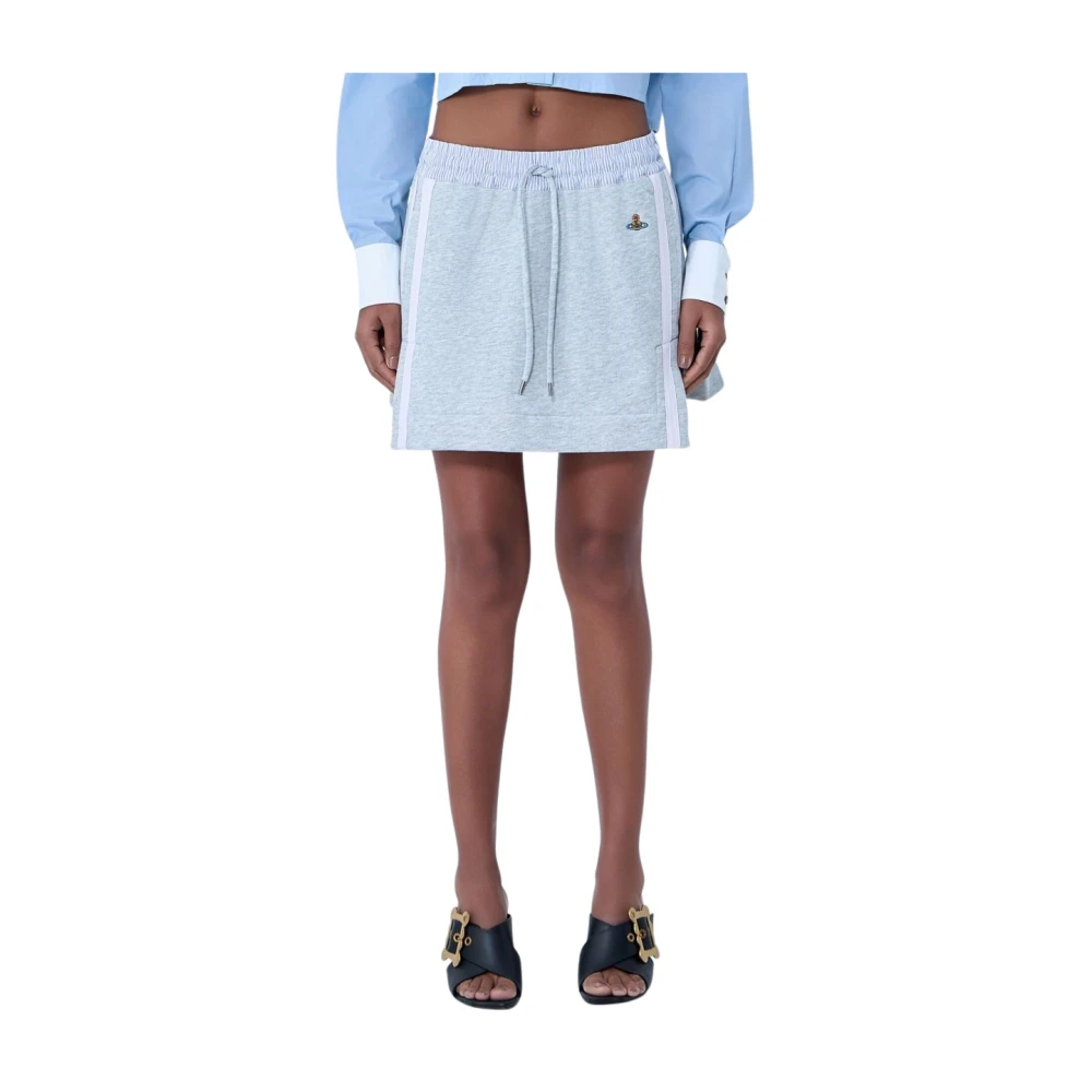 Vivienne Westwood Women's Gray Side-Stripes Mini Skirt, Short Skirts, S, Skirts