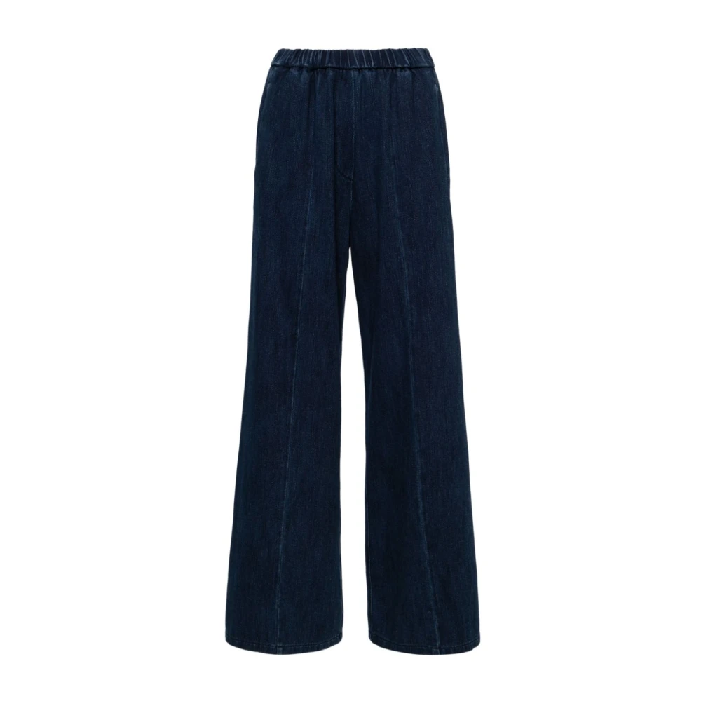 Forte Forte Denim Palazzo Byxor med Elastisk Midja Blue, Dam