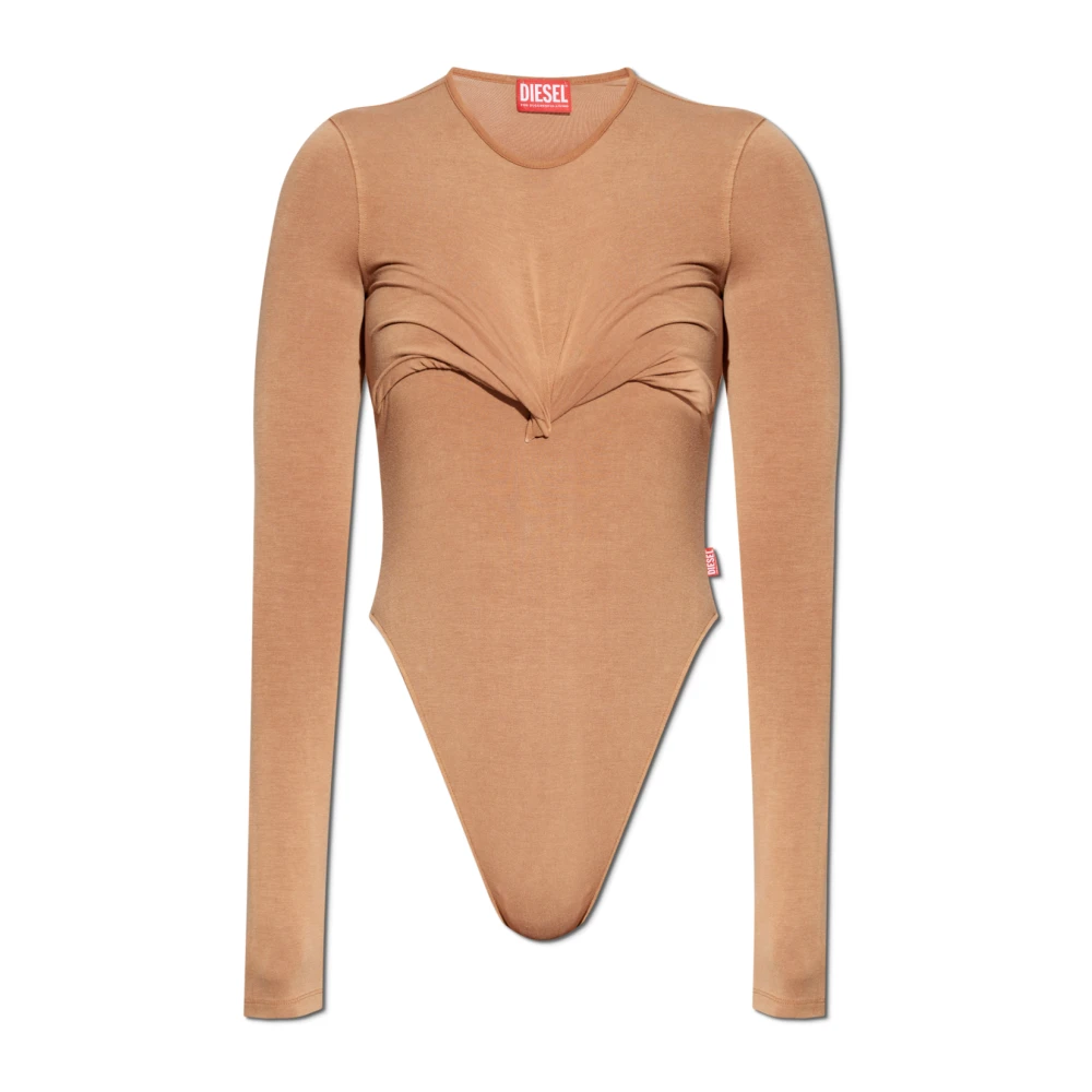 Diesel Brown T-Finne-Q2 Bodysuit - Female - Full-Body - S - Tops