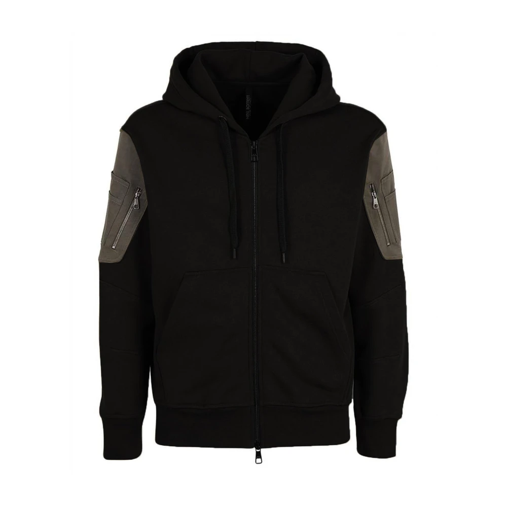 Neil Barrett Logo Hoodie Katoen Italië Black Heren