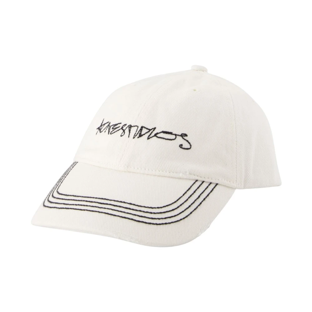 Acne Studios Unisex White Cotton Cap Made In Vietnam