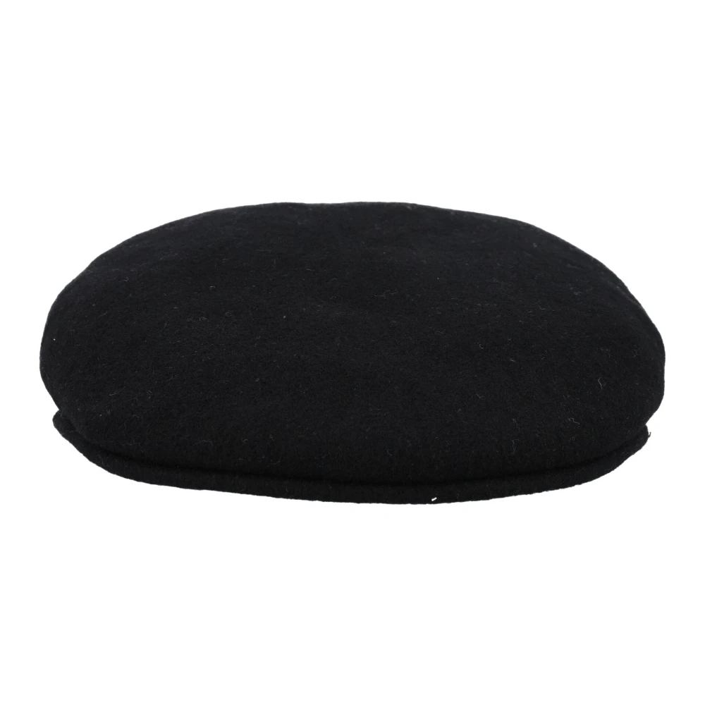 Marine Serre Zwarte wollen Franse Baret Black Unisex