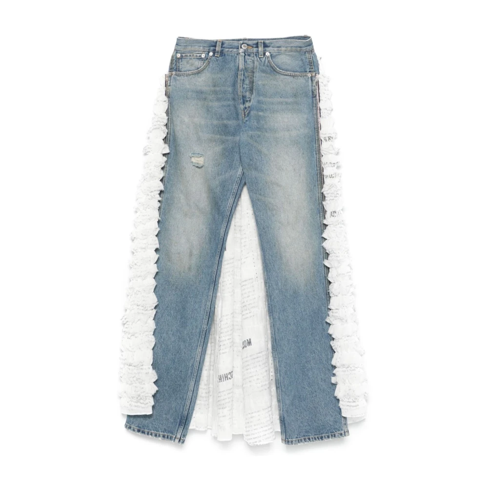 Moschino Blauwe Afneembare Paneel Ritsbroek Blue Dames