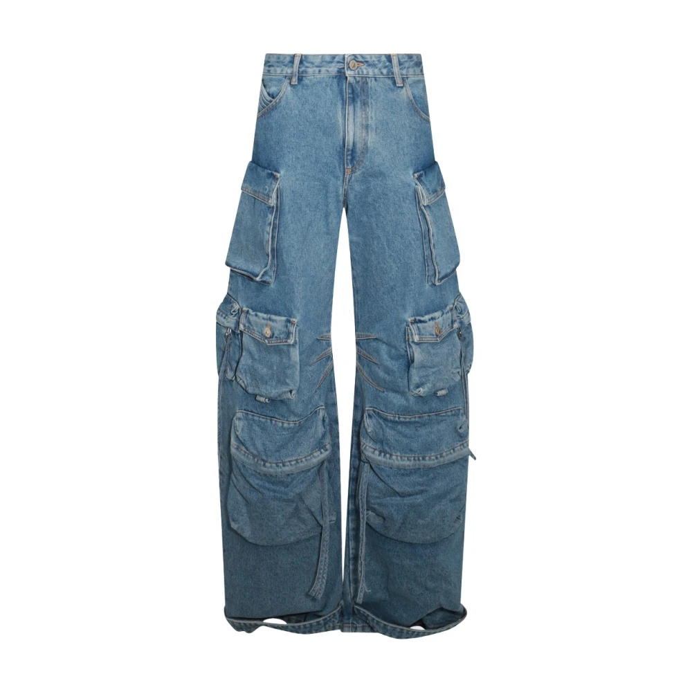The Attico Blauwe Denim Wijde Pijp Jeans Blue Dames