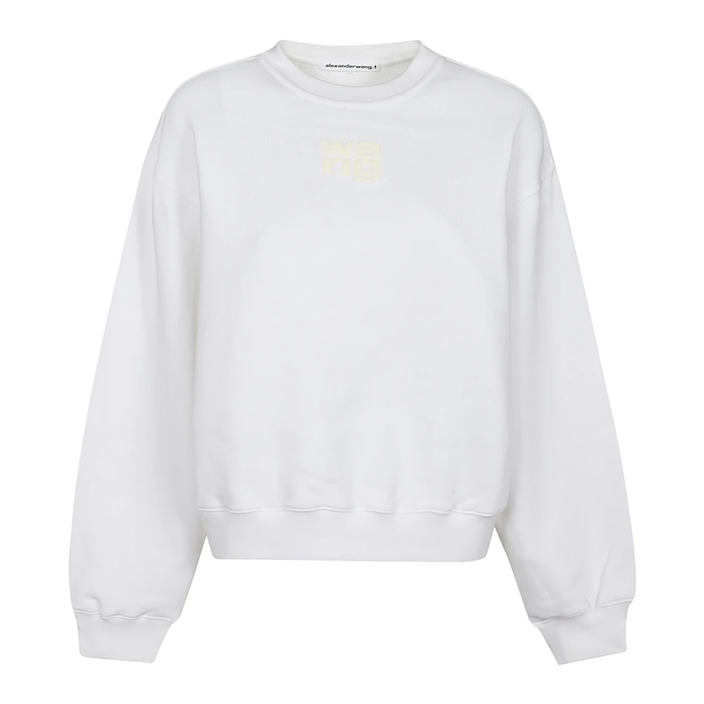 T by Alexander Wang Logo Terry Sweatshirt White, Dam