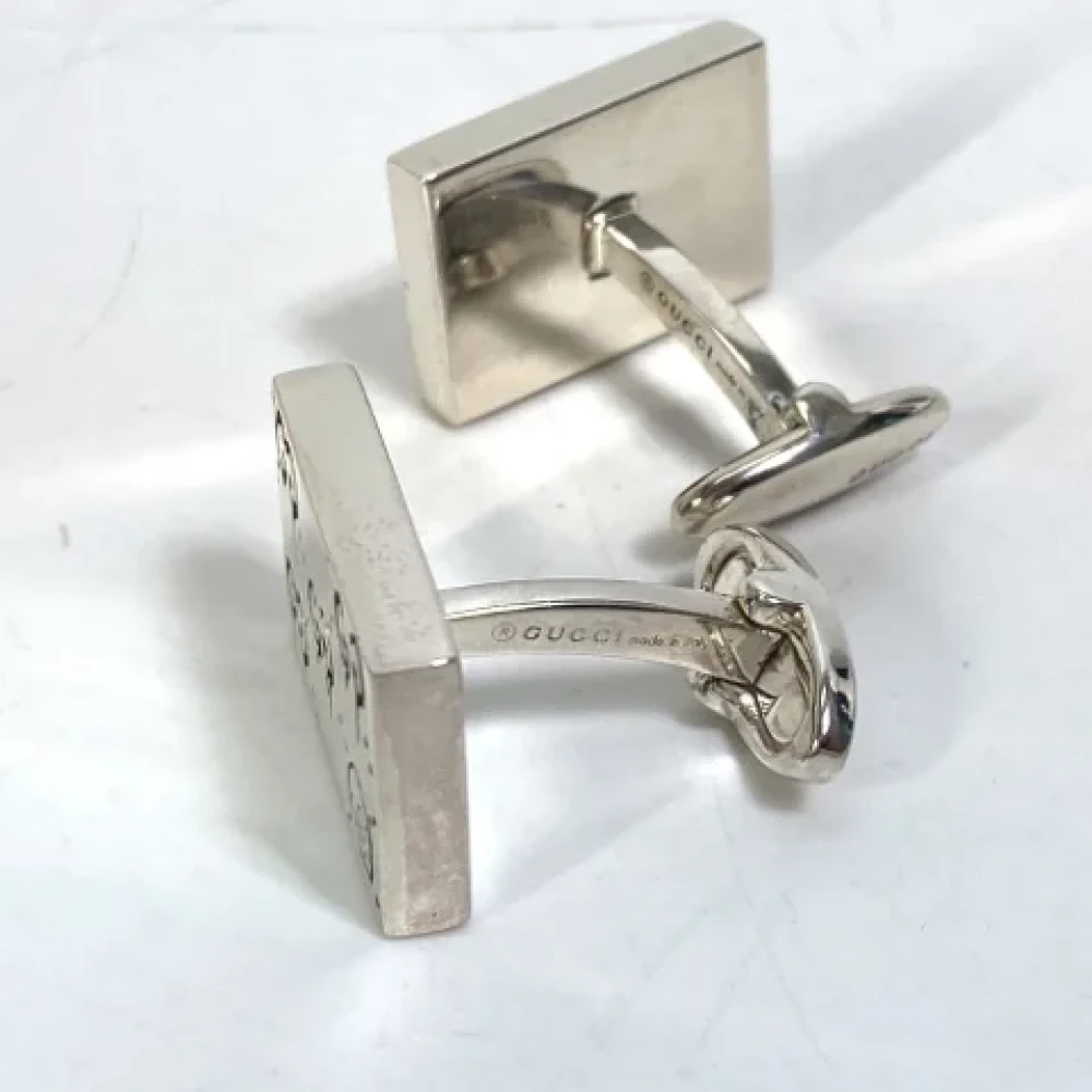 Gucci Vintage Pre-owned Silver home-office Gray Heren