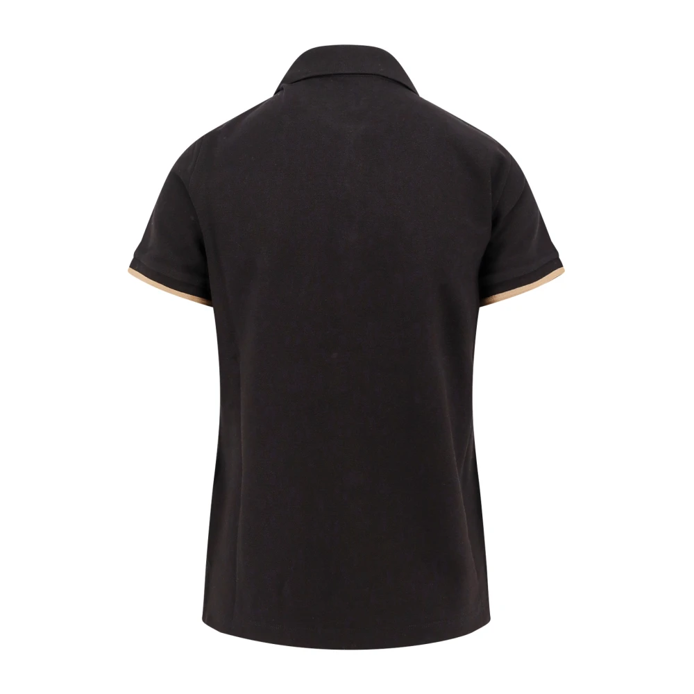 Moncler Katoenen Polo Shirt met Logopatch Black Dames