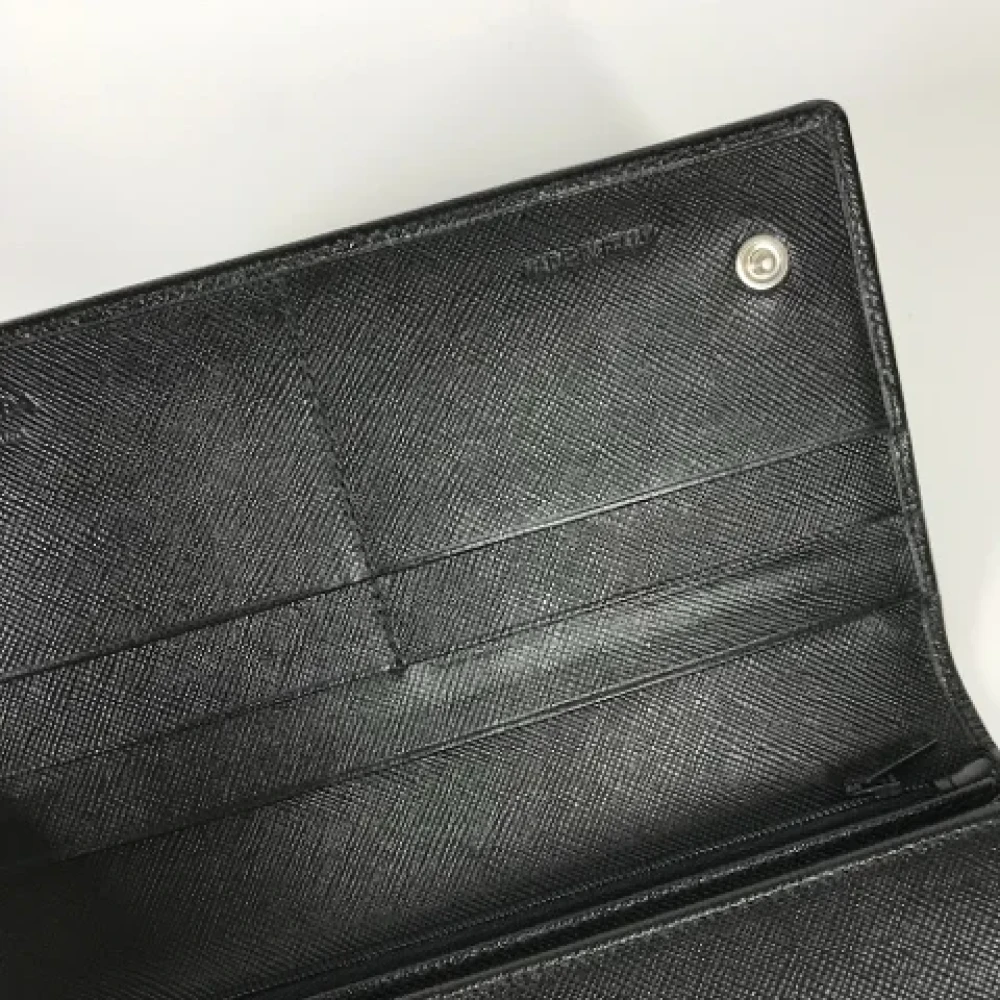 Prada Vintage Pre-owned Leather wallets Black Dames