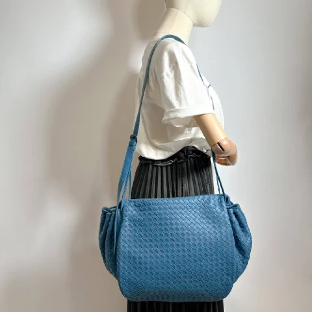 Bottega Veneta Vintage Pre-owned Leather crossbody-bags Blue Dames