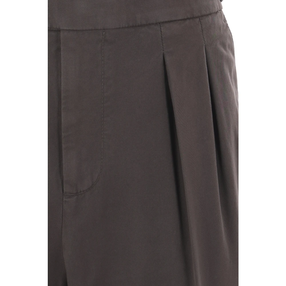 BRUNELLO CUCINELLI Bruine Katoenen Gabardine Broek Brown Heren