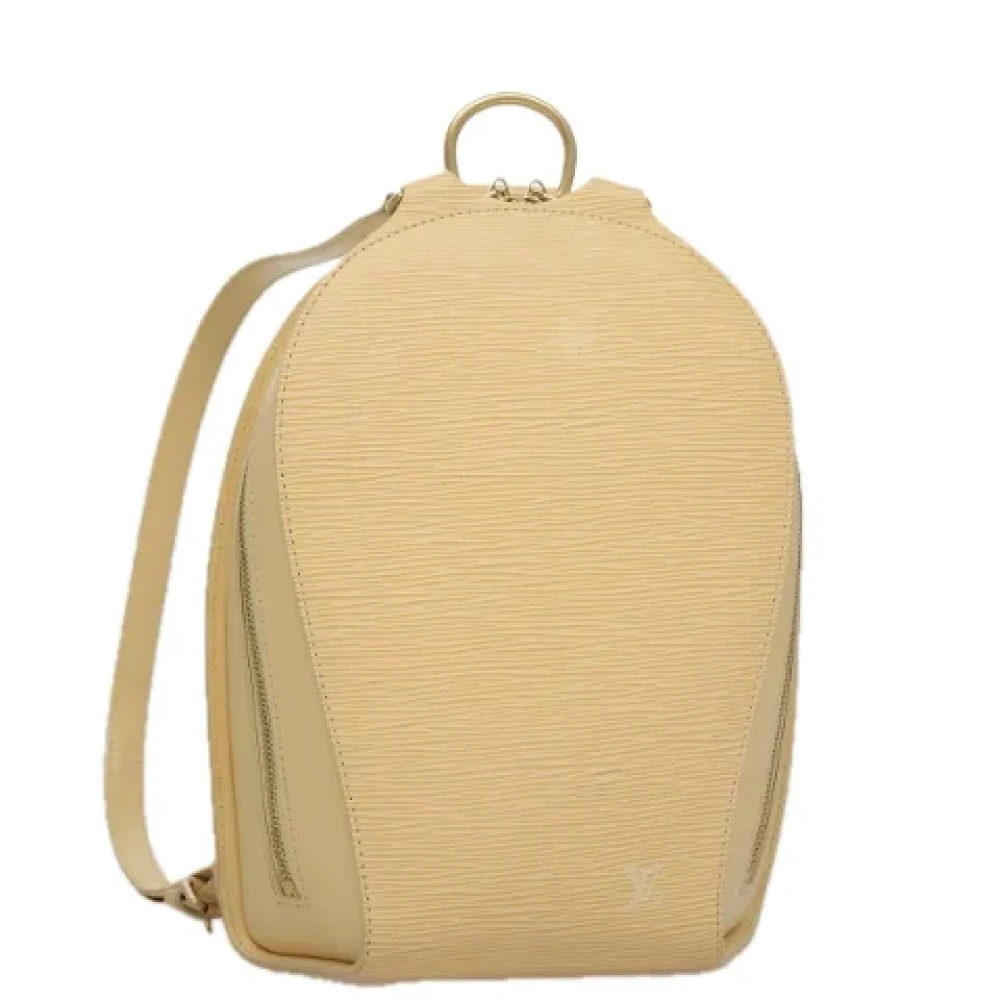 Louis Vuitton Vintage Pre-owned Leather backpacks Beige Dames