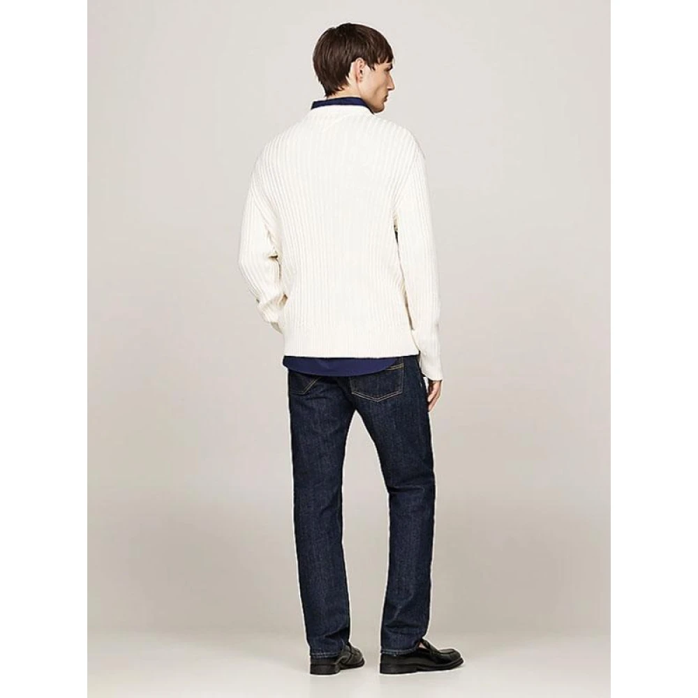 Tommy Hilfiger Chunky Ribbed Striped Sweater White Heren