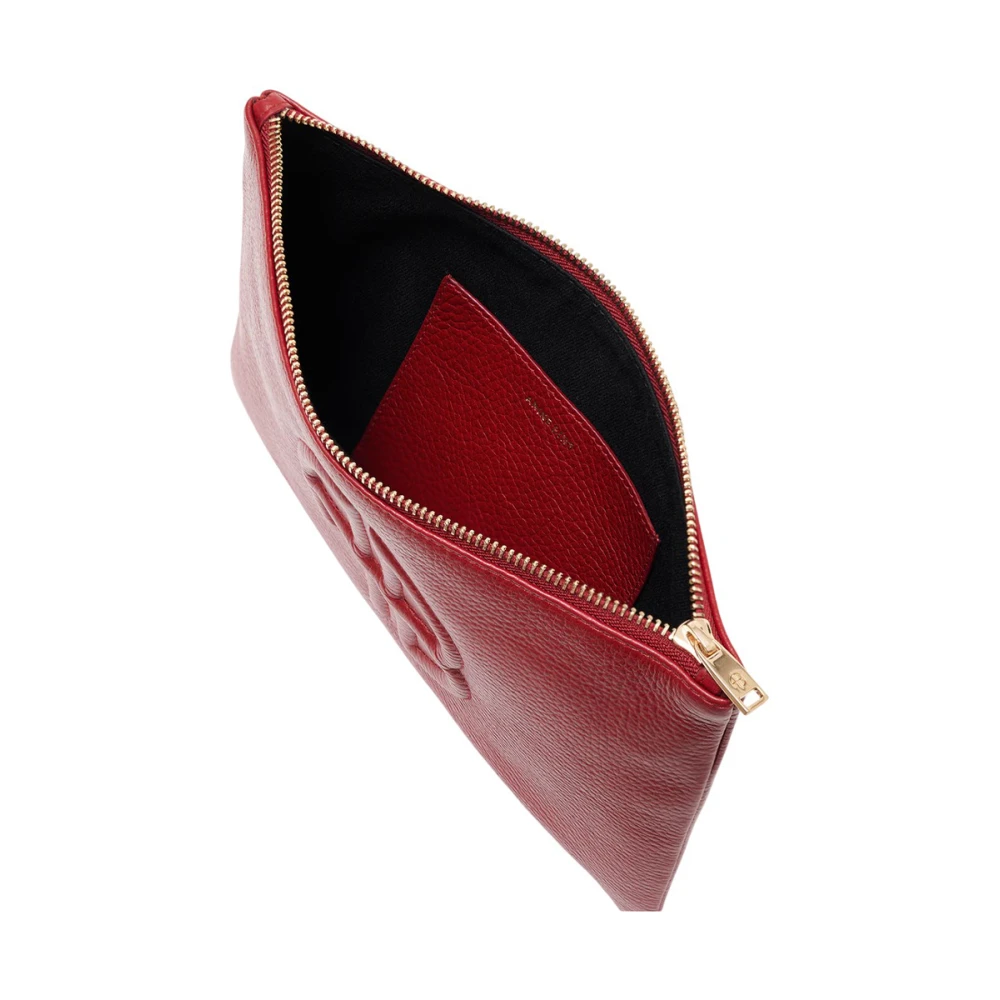 Anine Bing Clutch van geprägtem Leder Red Dames