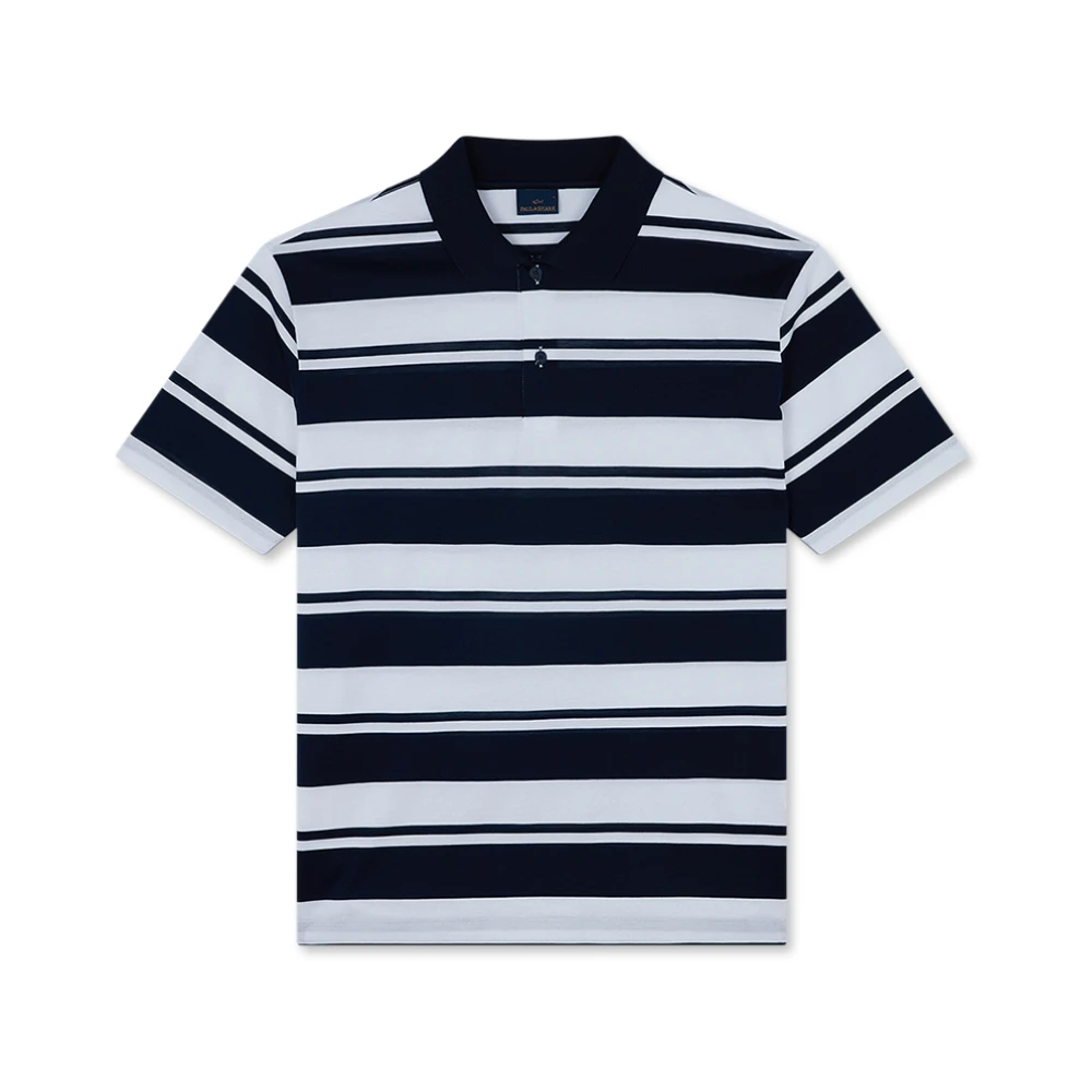 Paul & Shark Blue Polo Shirts, Male, 2XL, Piqué Cotton Polo Shirt
