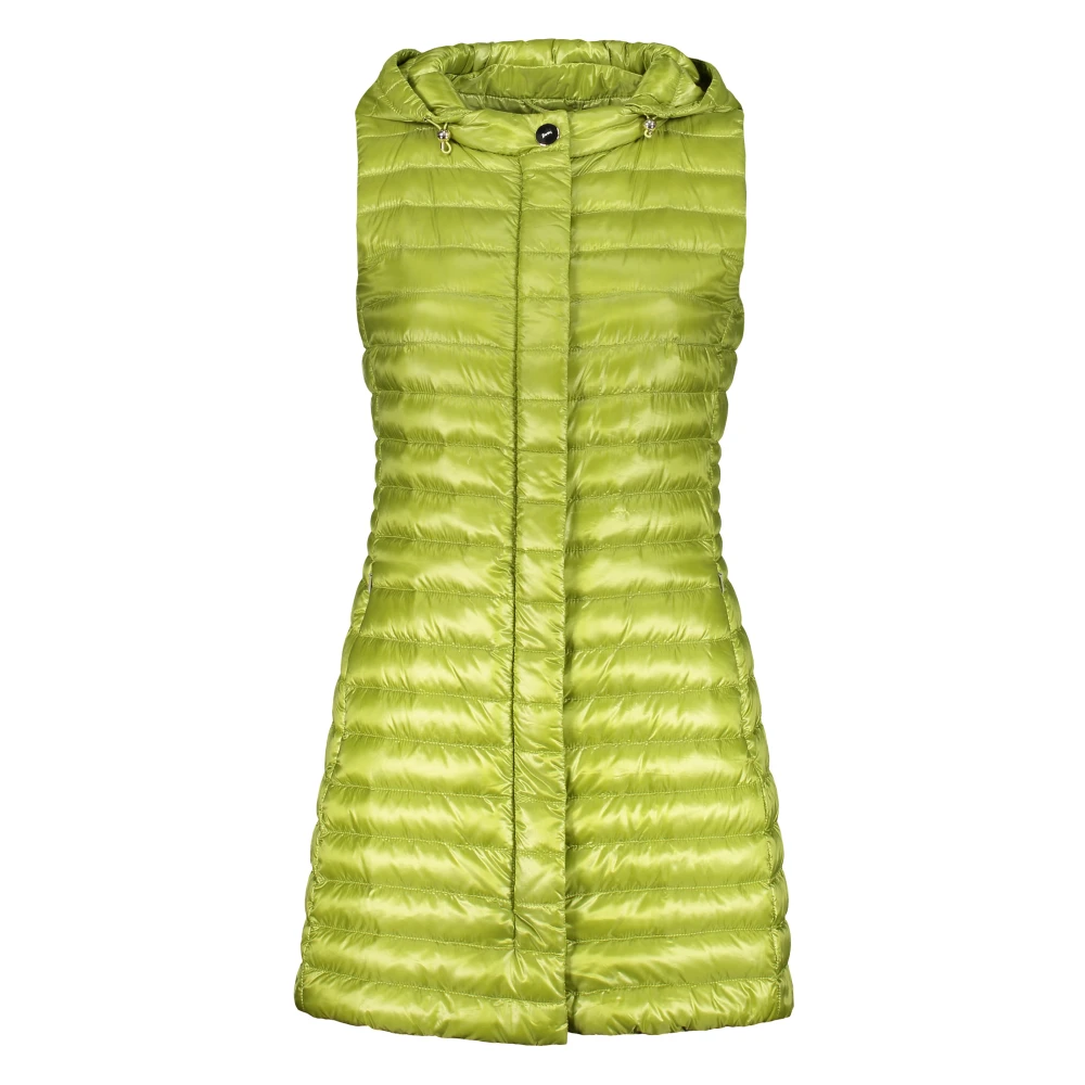 Herno Ganzendons Hooded Zip Vest Green Dames
