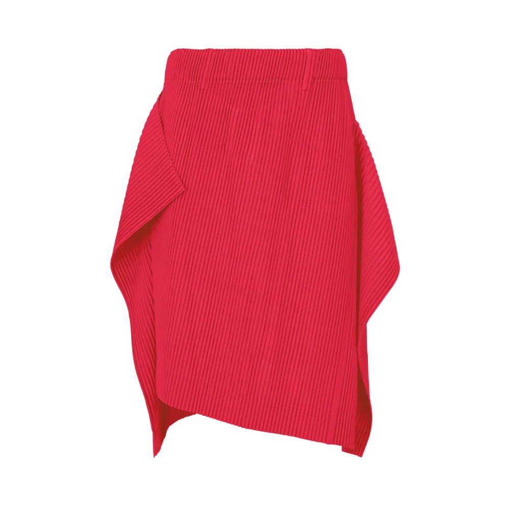 Issey Miyake Kersenrode Geplooide Rok Red Heren