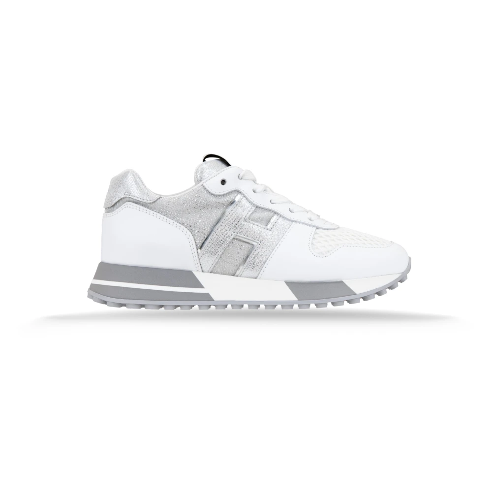 Hogan Glitter Stof Veterschoenen Vrouwen Dames Schoenen Grijs