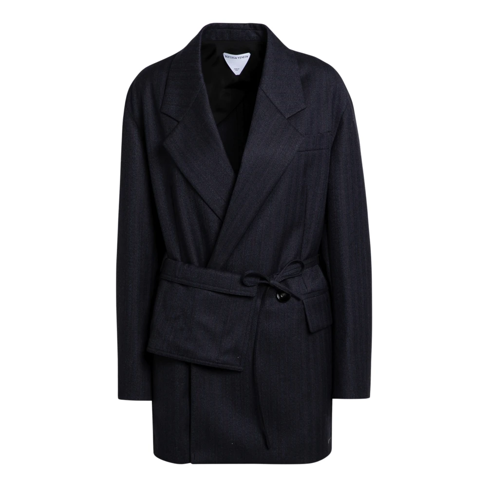 Bottega Veneta Single-Breasted Jas Blue Dames