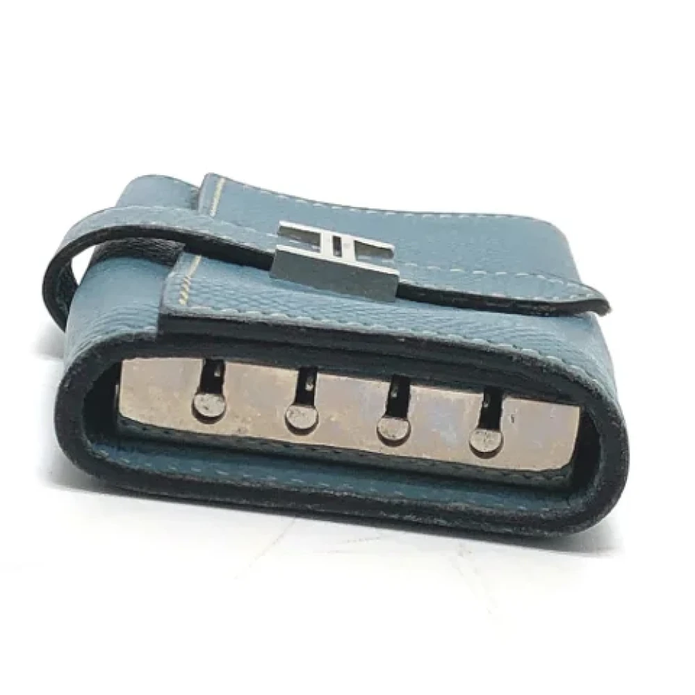 Hermès Vintage Pre-owned Leather key-holders Blue Dames