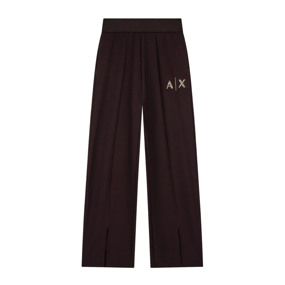 Armani Exchange - Wide-Leg Scuba Hosen - Trousers - Damen - Braun - M - Bild 4