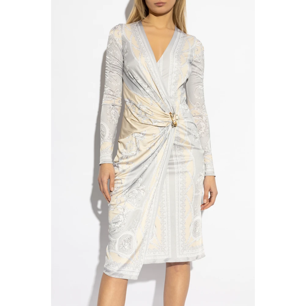 Versace Jurk met La Coupe des Dieux-print Multicolor Dames