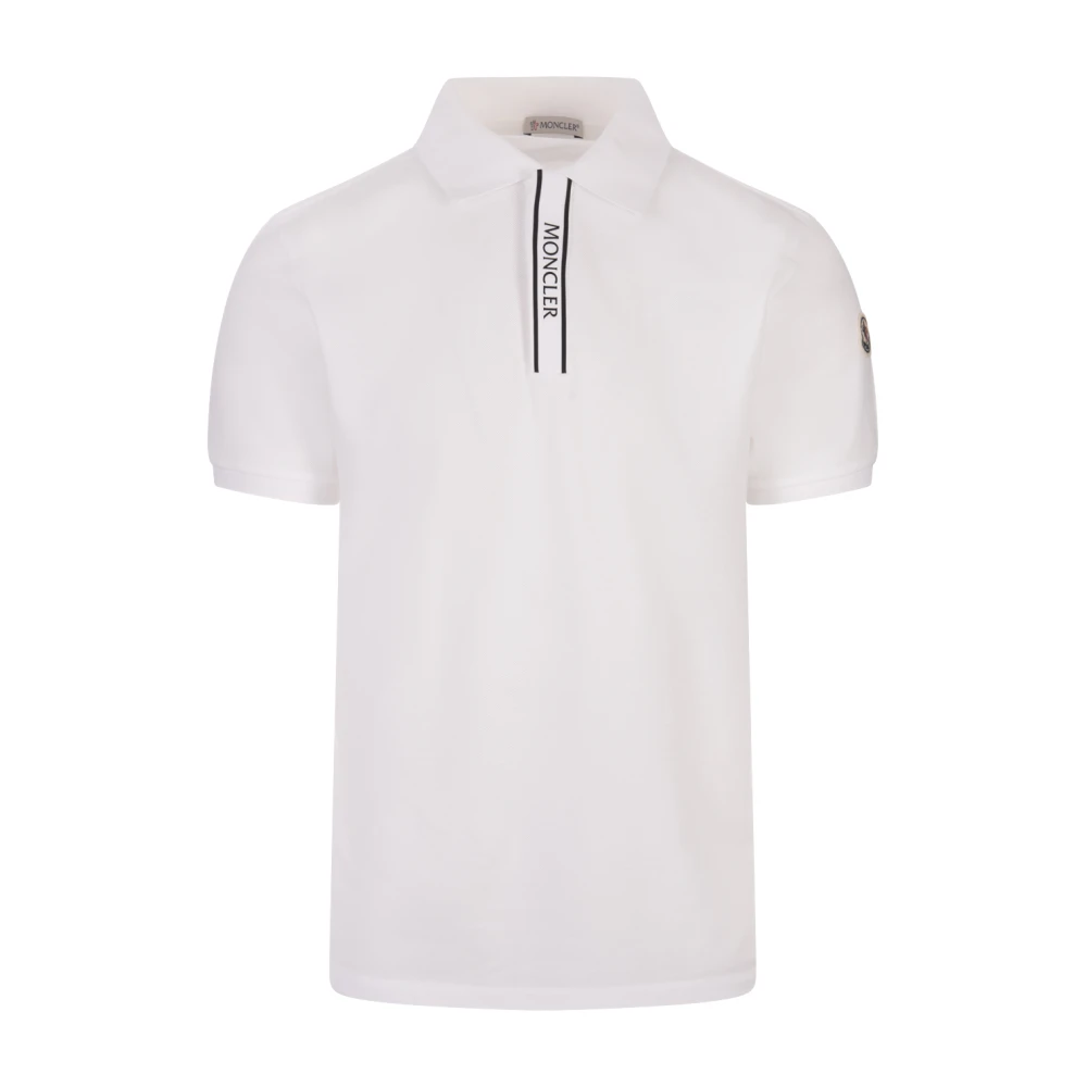 Moncler Wit Poloshirt met Logodetail White Heren