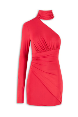 red-one-shoulder-mini-lycra-dress