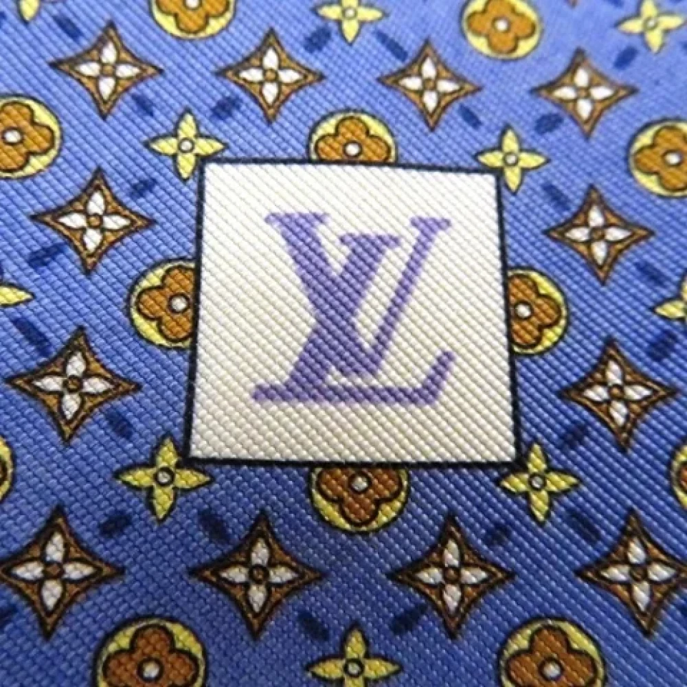 Louis Vuitton Vintage Pre-owned Silk scarves Blue Heren