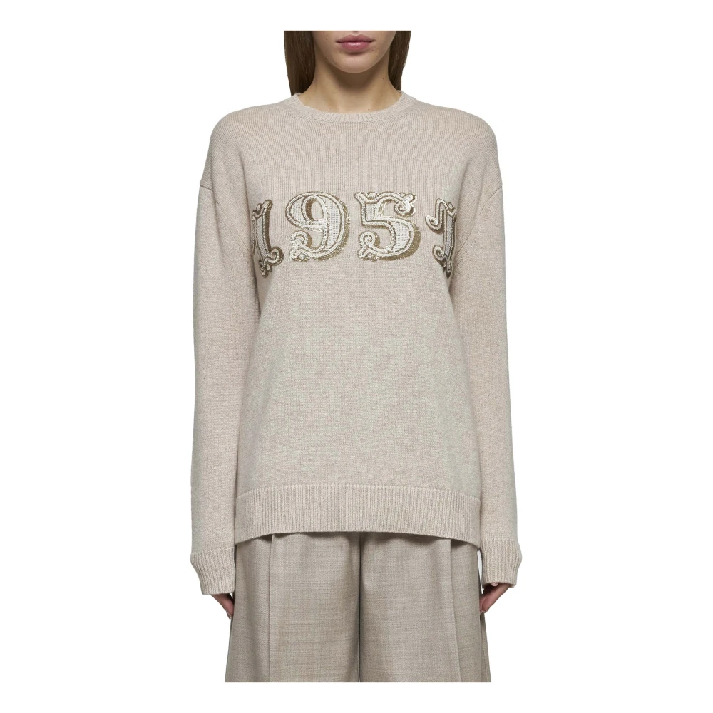 Max Mara 1951 Sequin Beige Sweater Beige Dames