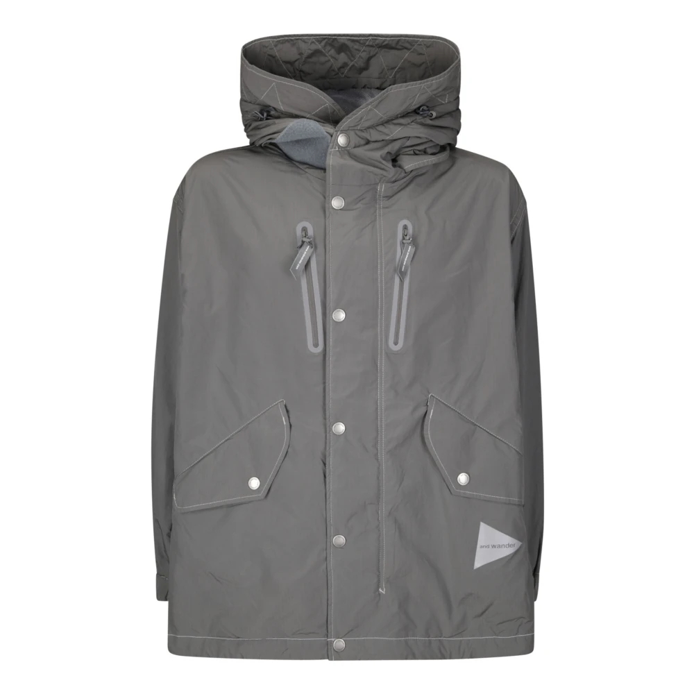 And Wander Fishtail Octa Coat Gray Heren