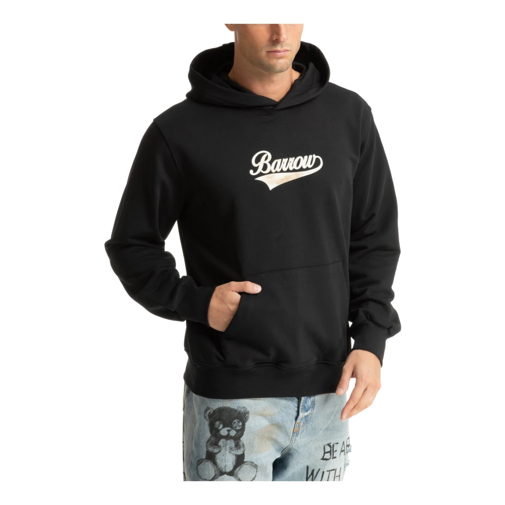 Barrow Hoodie met patroonlogo Black Heren