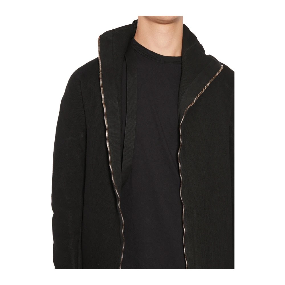 Boris Bidjan Saberi Katoenen Zip-Up Sweatshirt Black Heren