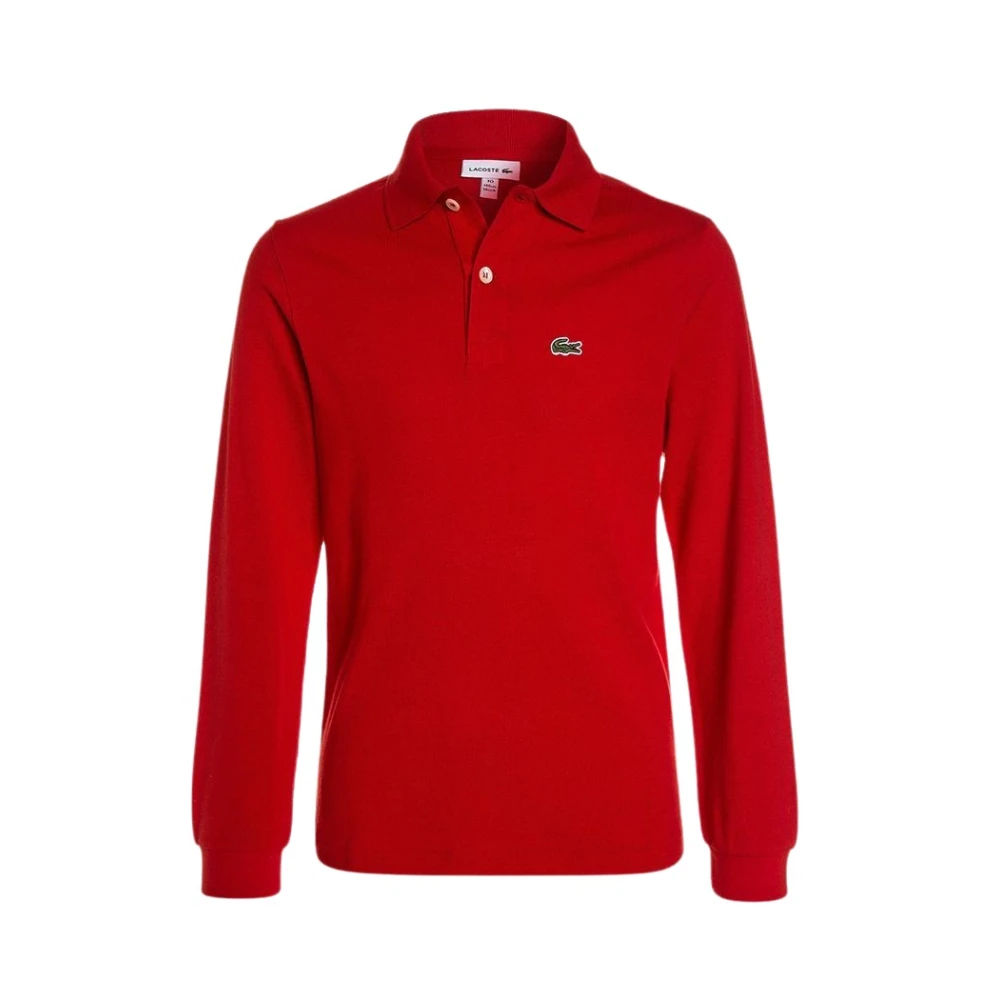 Lacoste Klassisk långärmad polo i Petit Pique Red, Unisex