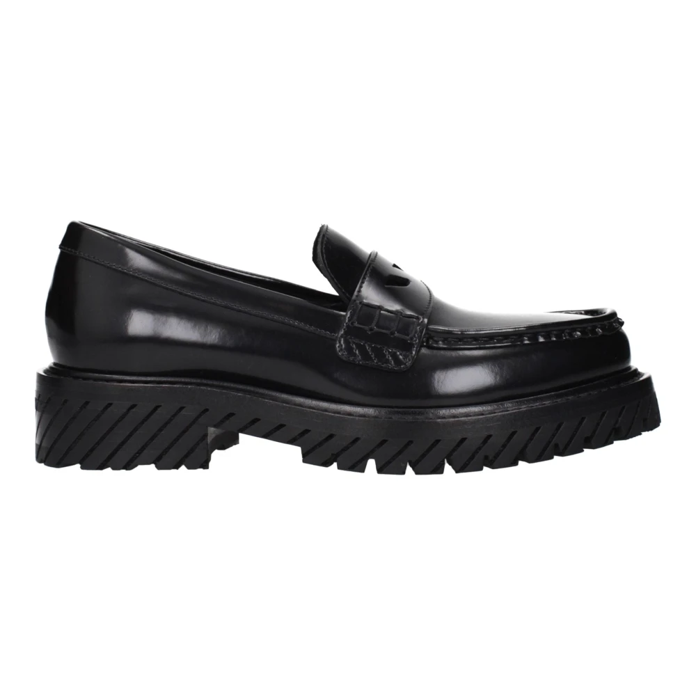Off White , Loafers, Female, Black, 7 Uk, Leather Slip-On Loafers