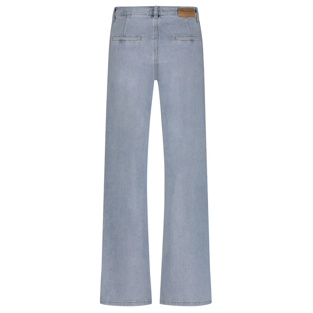 Red Button Bleach Denim Stijlvolle Jeans Blue Dames