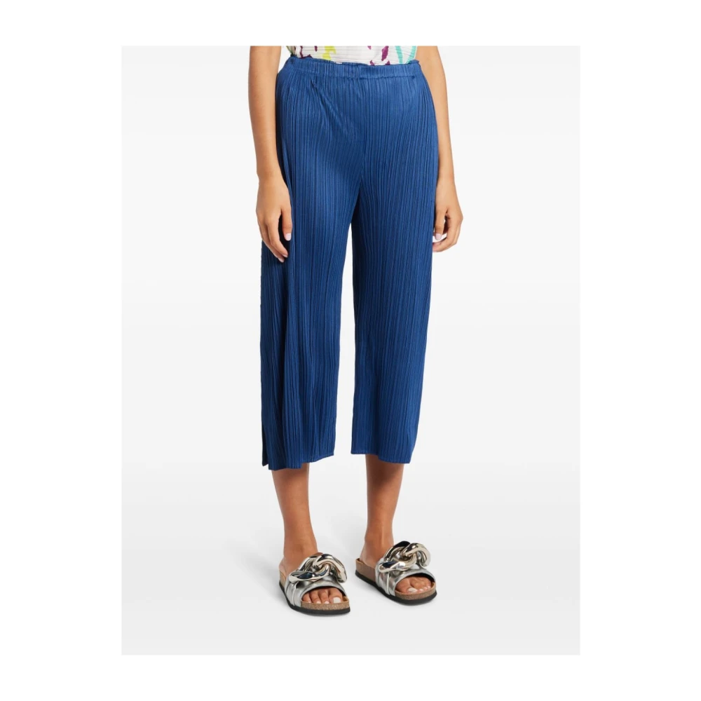 Issey Miyake Casual zwarte broek Blue Dames
