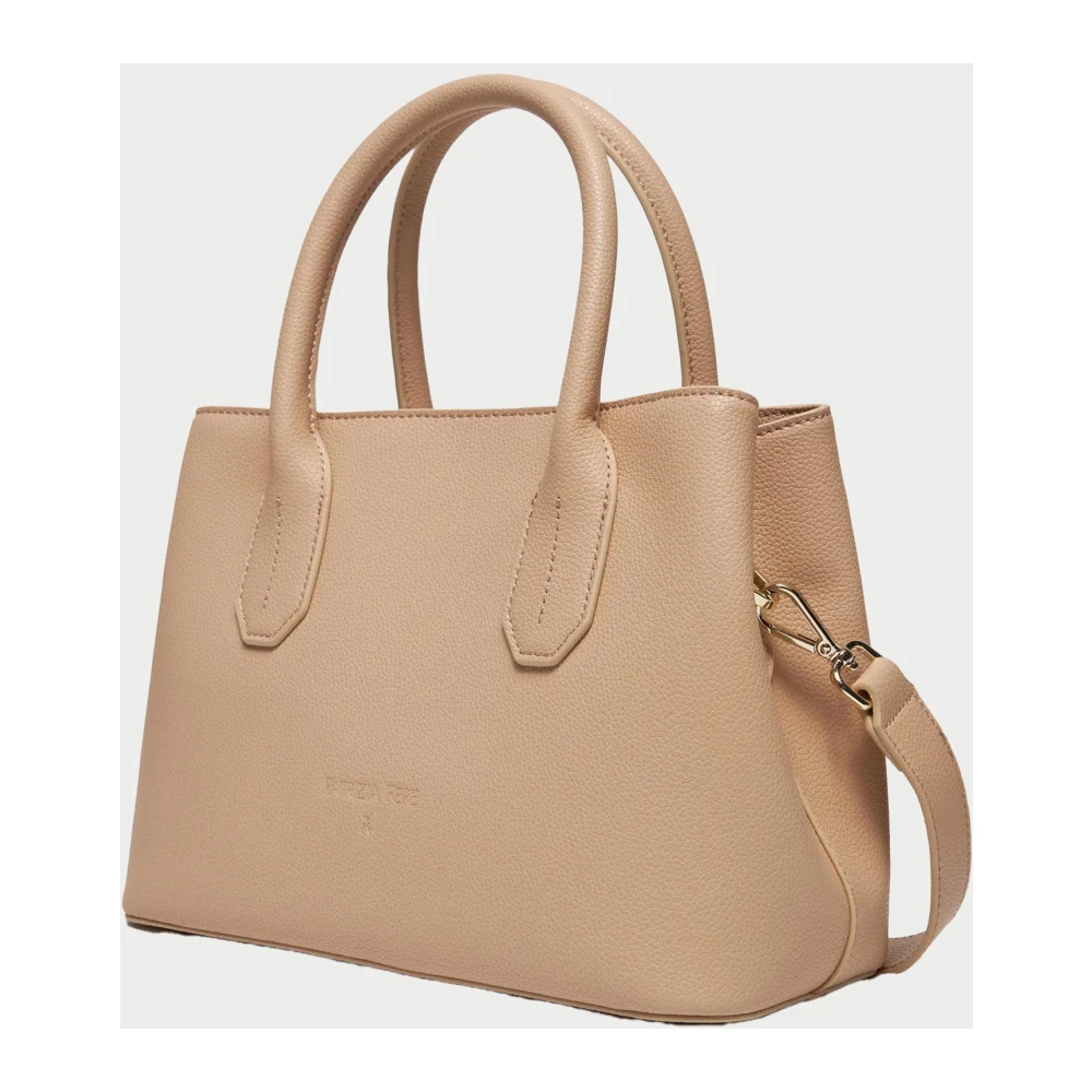 PATRIZIA PEPE Beige leren schoudertas met magnetische clip Beige Dames