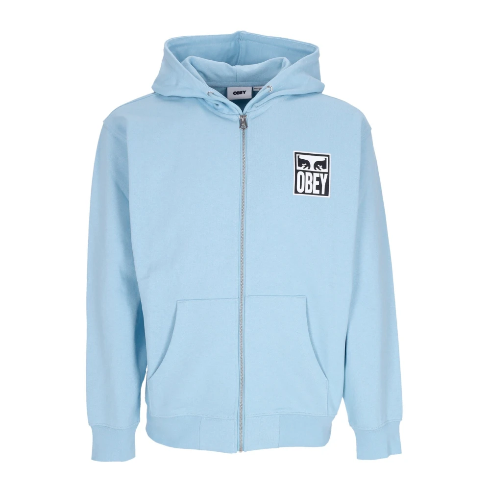 Obey Ogen Icoon Rits Hoodie Premium Franse Terry Blue Heren
