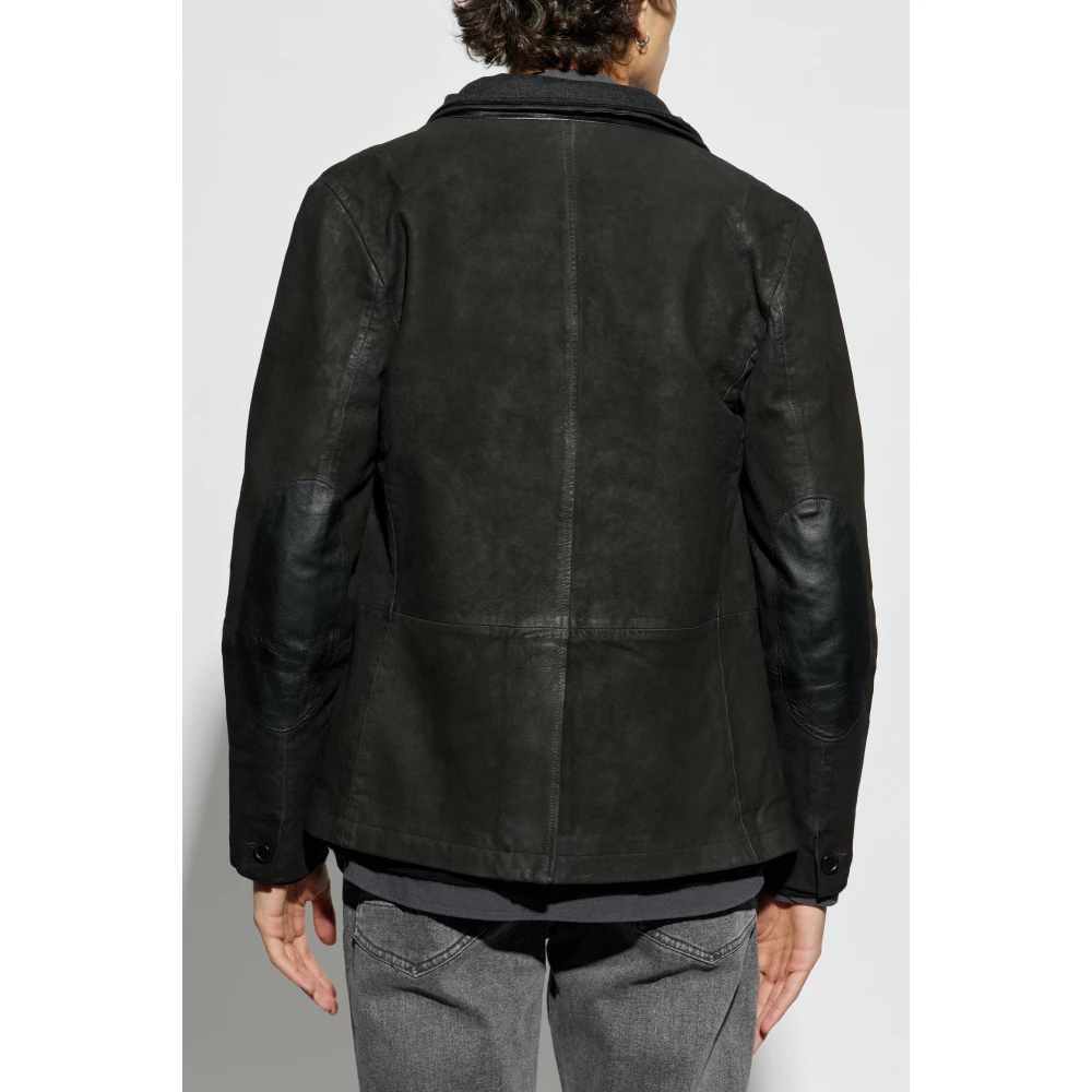AllSaints Suède jas Survey met vintage effect Black Heren