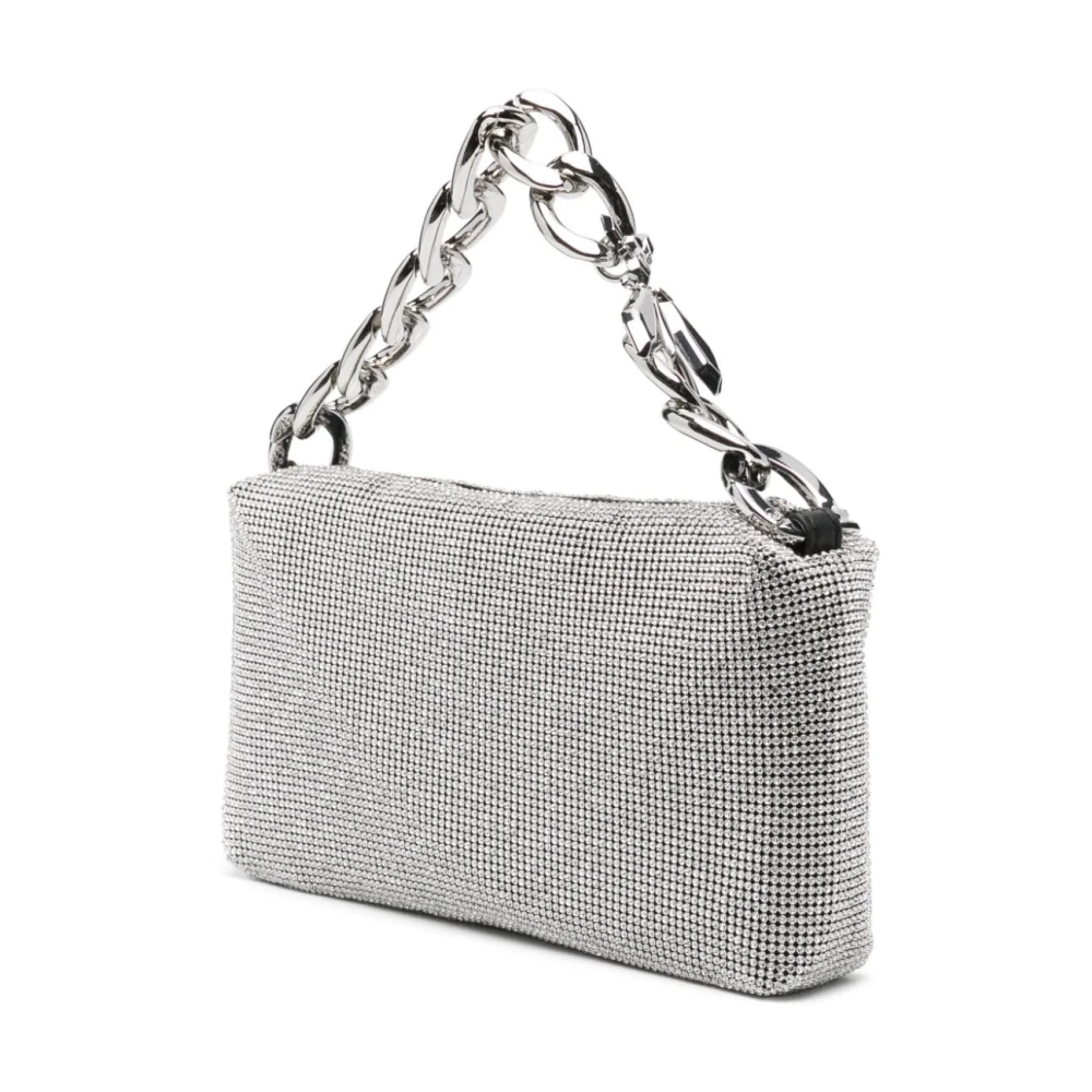PATRIZIA PEPE Kristal Ketting Schoudertas in Wit White Dames